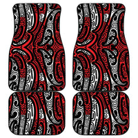 New Zealand Maori Taniko Car Mats Red Kowhaiwhai Puhoro