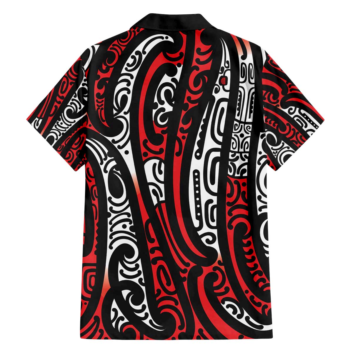New Zealand Maori Taniko Family Matching Off The Shoulder Long Sleeve Dress and Hawaiian Shirt Red Kowhaiwhai Puhoro LT9 - Polynesian Pride