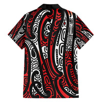 New Zealand Maori Taniko Family Matching Tank Maxi Dress and Hawaiian Shirt Red Kowhaiwhai Puhoro