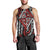 New Zealand Maori Taniko Men Tank Top Red Kowhaiwhai Puhoro