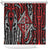 New Zealand Maori Taniko Shower Curtain Red Kowhaiwhai Puhoro