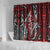 New Zealand Maori Taniko Shower Curtain Red Kowhaiwhai Puhoro