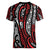 New Zealand Maori Taniko Women V-Neck T-Shirt Red Kowhaiwhai Puhoro