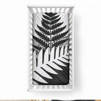New Zealand Silver Fern Baby Bed Cover Maori Koru Mixed Taniko Pattern LT9 28 × 52 in White - Polynesian Pride