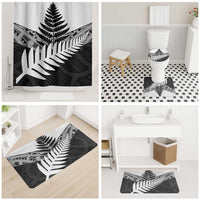 New Zealand Silver Fern Bathroom Set Maori Koru Mixed Taniko Pattern - Polynesian Pride