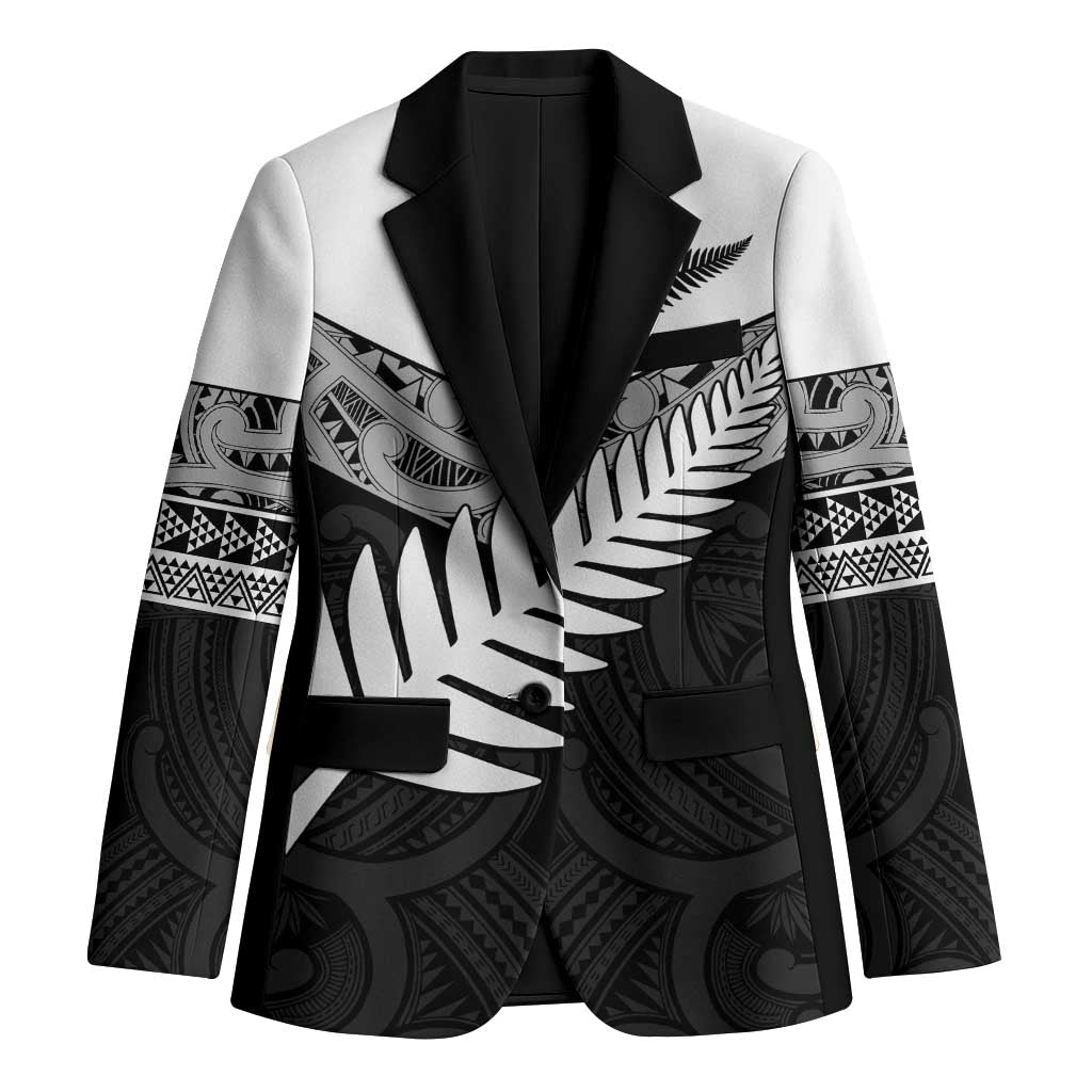 New Zealand Silver Fern Blazer Maori Koru Mixed Taniko Pattern - Polynesian Pride