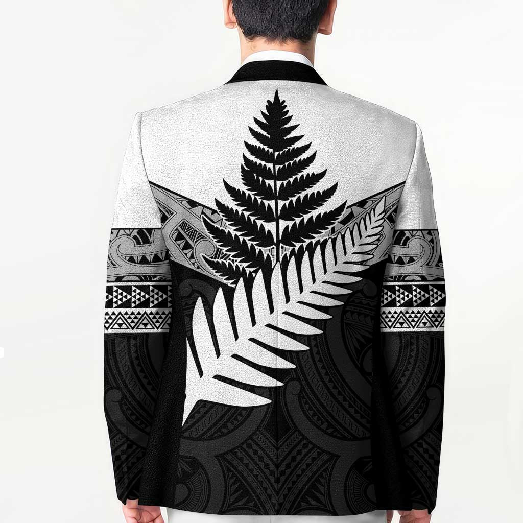 New Zealand Silver Fern Blazer Maori Koru Mixed Taniko Pattern - Polynesian Pride