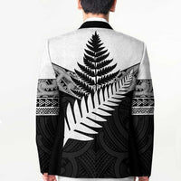 New Zealand Silver Fern Blazer Maori Koru Mixed Taniko Pattern - Polynesian Pride