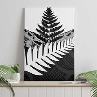 New Zealand Silver Fern Canvas Wall Art Maori Koru Mixed Taniko Pattern