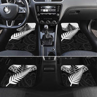 New Zealand Silver Fern Car Mats Maori Koru Mixed Taniko Pattern