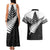 New Zealand Silver Fern Couples Matching Tank Maxi Dress and Hawaiian Shirt Maori Koru Mixed Taniko Pattern
