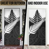 New Zealand Silver Fern Door Cover Maori Koru Mixed Taniko Pattern - Polynesian Pride