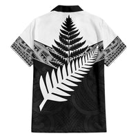 New Zealand Silver Fern Family Matching Long Sleeve Bodycon Dress and Hawaiian Shirt Maori Koru Mixed Taniko Pattern