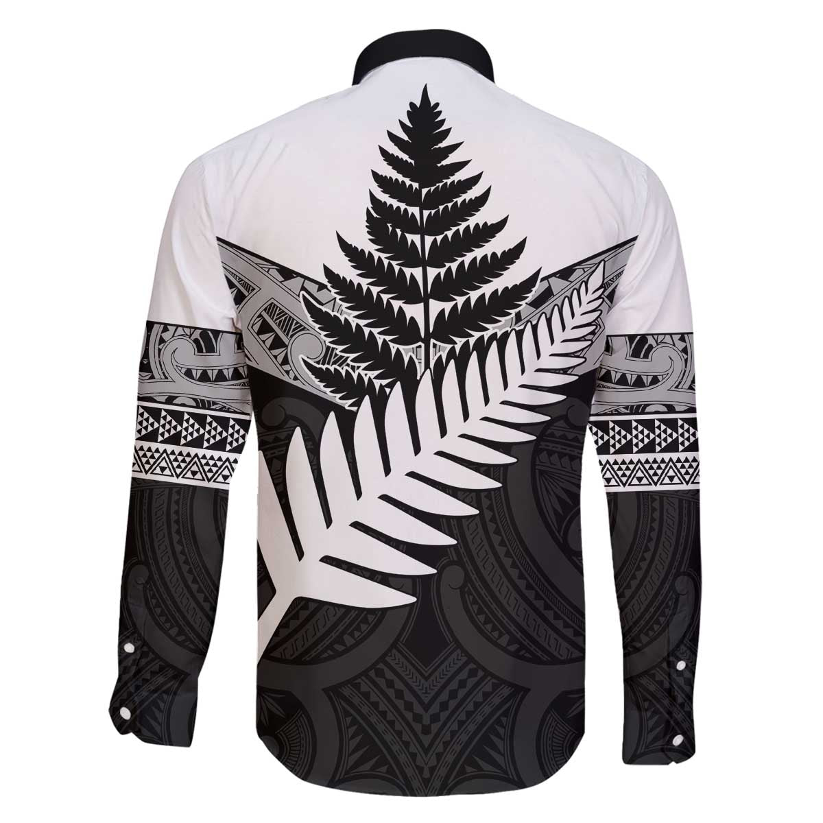New Zealand Silver Fern Family Matching Off The Shoulder Long Sleeve Dress and Hawaiian Shirt Maori Koru Mixed Taniko Pattern LT9 - Polynesian Pride
