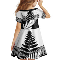 New Zealand Silver Fern Family Matching Off Shoulder Maxi Dress and Hawaiian Shirt Maori Koru Mixed Taniko Pattern LT9 - Polynesian Pride