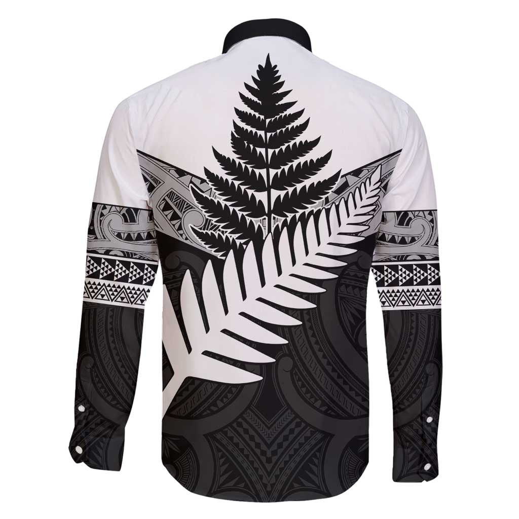 New Zealand Silver Fern Family Matching Off Shoulder Maxi Dress and Hawaiian Shirt Maori Koru Mixed Taniko Pattern LT9 - Polynesian Pride