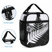 New Zealand Silver Fern Lunch Bag Maori Koru Mixed Taniko Pattern LT9 - Polynesian Pride