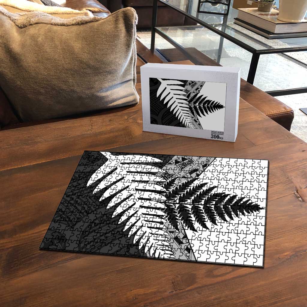 New Zealand Silver Fern Puzzle Maori Koru Mixed Taniko Pattern - Polynesian Pride