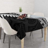 New Zealand Silver Fern Tablecloth Maori Koru Mixed Taniko Pattern
