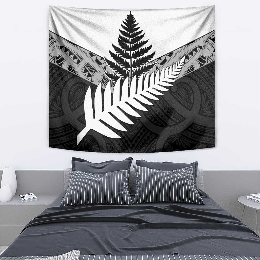 New Zealand Silver Fern Tapestry Maori Koru Mixed Taniko Pattern