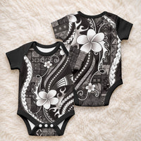Samoa Siapo Tribal Pattern Baby Onesie Black Polynesian Plumeria Tapa Motif LT9 - Polynesian Pride