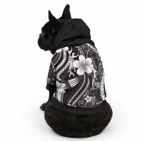 Samoa Siapo Tribal Pattern Pet Hoodie Black Polynesian Plumeria Tapa Motif LT9 - Polynesian Pride