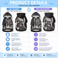 Samoa Siapo Tribal Pattern Pet Hoodie Black Polynesian Plumeria Tapa Motif LT9 - Polynesian Pride