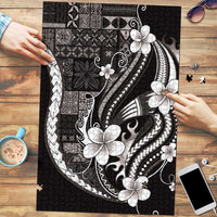 Samoa Siapo Tribal Pattern Puzzle Black Polynesian Plumeria Tapa Motif