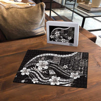 Samoa Siapo Tribal Pattern Puzzle Black Polynesian Plumeria Tapa Motif