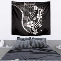 Samoa Siapo Tribal Pattern Tapestry Black Polynesian Plumeria Tapa Motif
