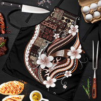 Samoa Siapo Tribal Pattern Apron Brown Polynesian Plumeria Tapa Motif