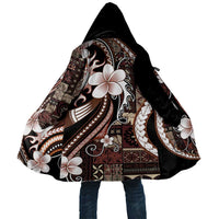 Samoa Siapo Tribal Pattern Cloak Brown Polynesian Plumeria Tapa Motif