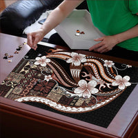Samoa Siapo Tribal Pattern Puzzle Brown Polynesian Plumeria Tapa Motif