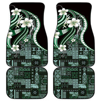 Samoa Siapo Tribal Pattern Car Mats Forest Green Polynesian Plumeria Tapa Motif