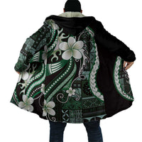 Samoa Siapo Tribal Pattern Cloak Forest Green Polynesian Plumeria Tapa Motif