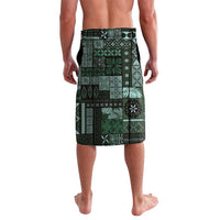 Samoa Siapo Tribal Pattern Lavalava Forest Green Polynesian Plumeria Tapa Motif