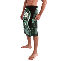 Samoa Siapo Tribal Pattern Lavalava Forest Green Polynesian Plumeria Tapa Motif