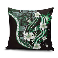 Samoa Siapo Tribal Pattern Pillow Cover Forest Green Polynesian Plumeria Tapa Motif