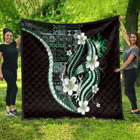 Samoa Siapo Tribal Pattern Quilt Forest Green Polynesian Plumeria Tapa Motif