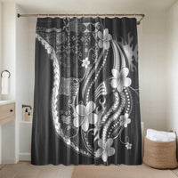 Samoa Siapo Tribal Pattern Bathroom Set Light Gray Polynesian Plumeria Tapa Motif