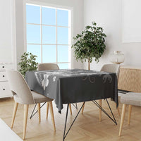 Samoa Siapo Tribal Pattern Tablecloth Light Gray Polynesian Plumeria Tapa Motif