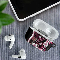 Samoa Siapo Tribal Pattern AirPods Case Violet Polynesian Plumeria Tapa Motif