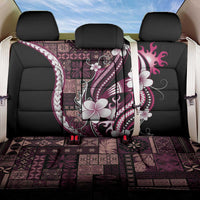 Samoa Siapo Tribal Pattern Back Car Seat Cover Violet Polynesian Plumeria Tapa Motif