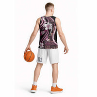 Samoa Siapo Tribal Pattern Basketball Jersey Violet Polynesian Plumeria Tapa Motif