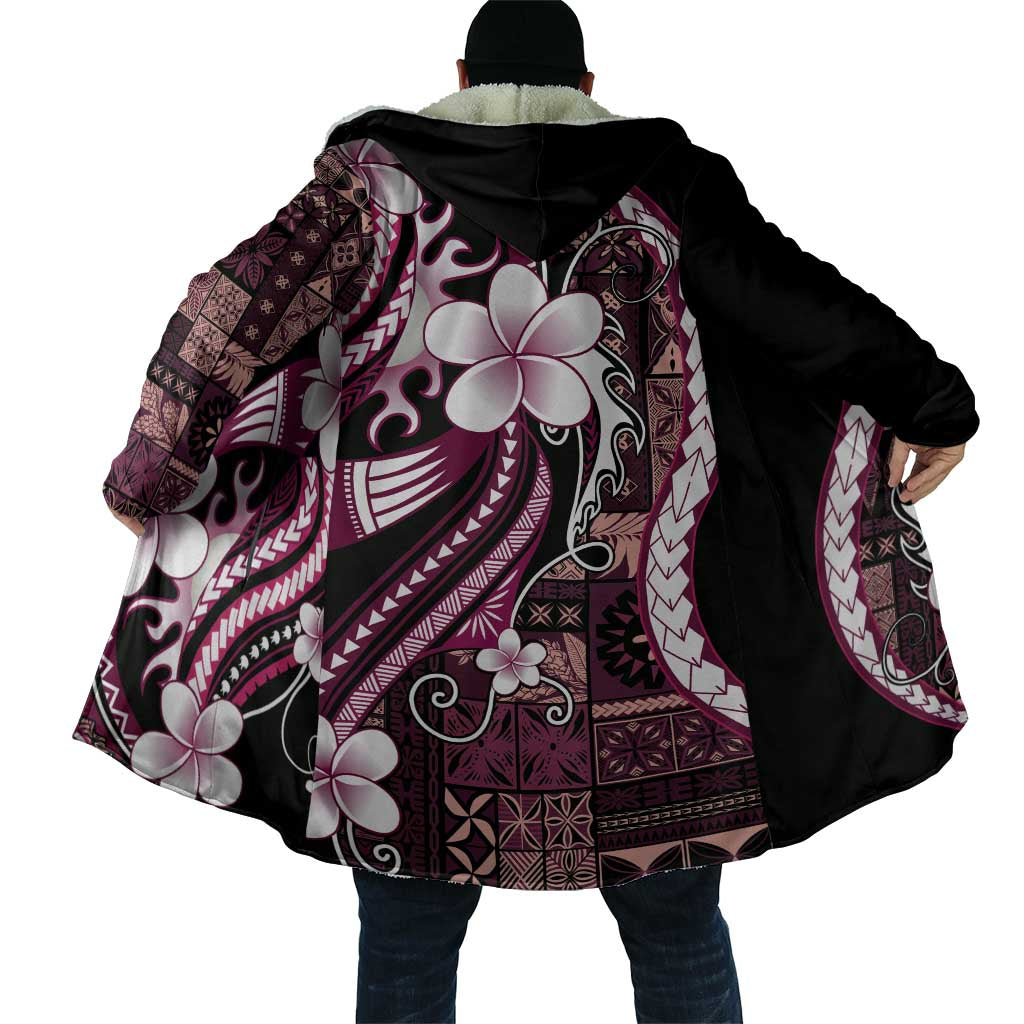 Samoa Siapo Tribal Pattern Cloak Violet Polynesian Plumeria Tapa Motif