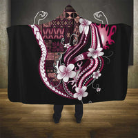 Samoa Siapo Tribal Pattern Hooded Blanket Violet Polynesian Plumeria Tapa Motif