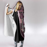 Samoa Siapo Tribal Pattern Hooded Blanket Violet Polynesian Plumeria Tapa Motif