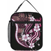 Samoa Siapo Tribal Pattern Lunch Bag Violet Polynesian Plumeria Tapa Motif LT9 10.2 × 8.3 × 4.3 inch Blue - Polynesian Pride