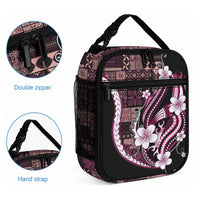 Samoa Siapo Tribal Pattern Lunch Bag Violet Polynesian Plumeria Tapa Motif LT9 - Polynesian Pride