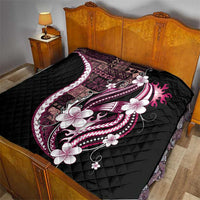 Samoa Siapo Tribal Pattern Quilt Violet Polynesian Plumeria Tapa Motif